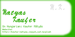 matyas kaufer business card